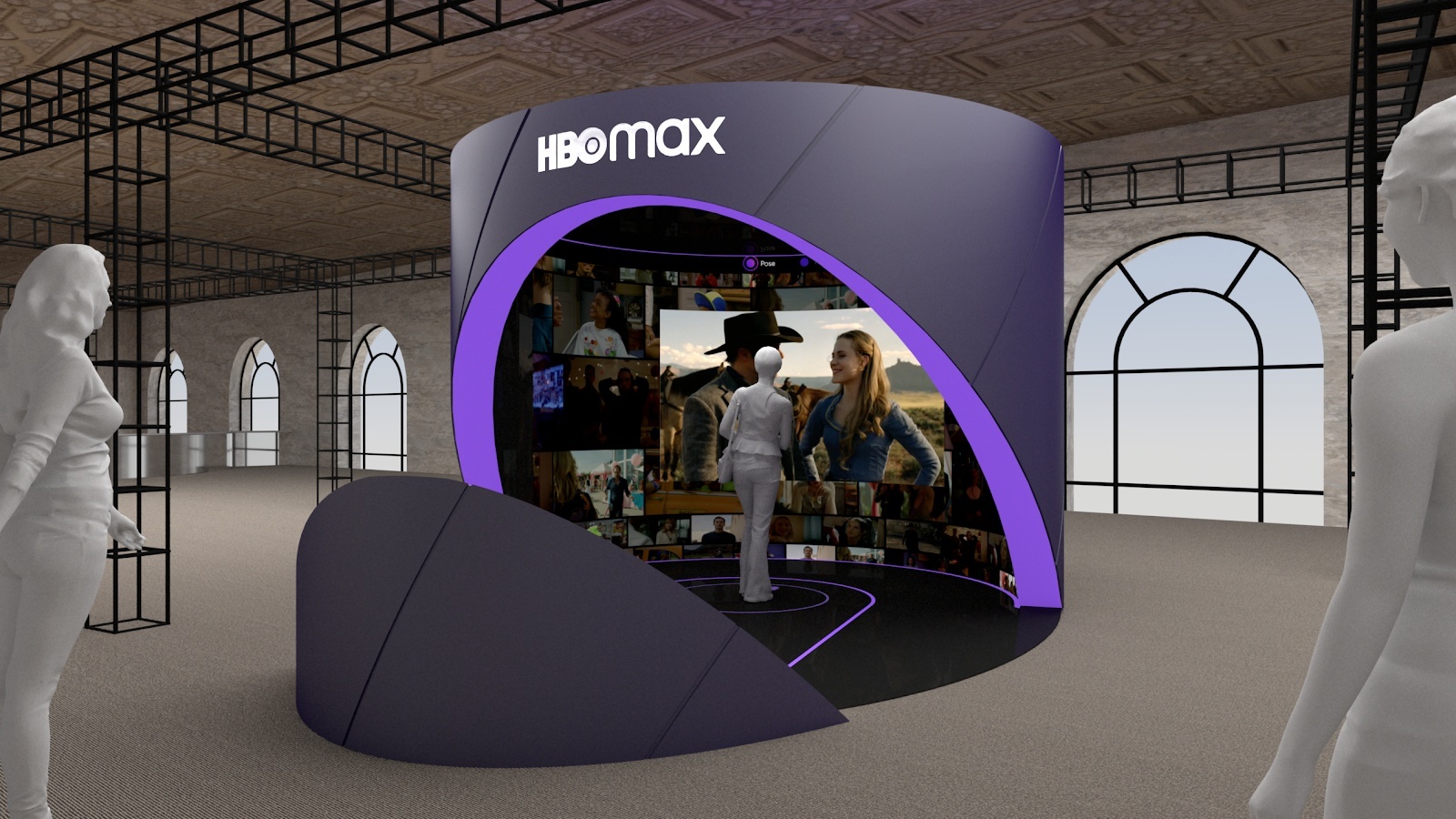 The Orbit is a kiosk experience that users interact with to access the history of HBO