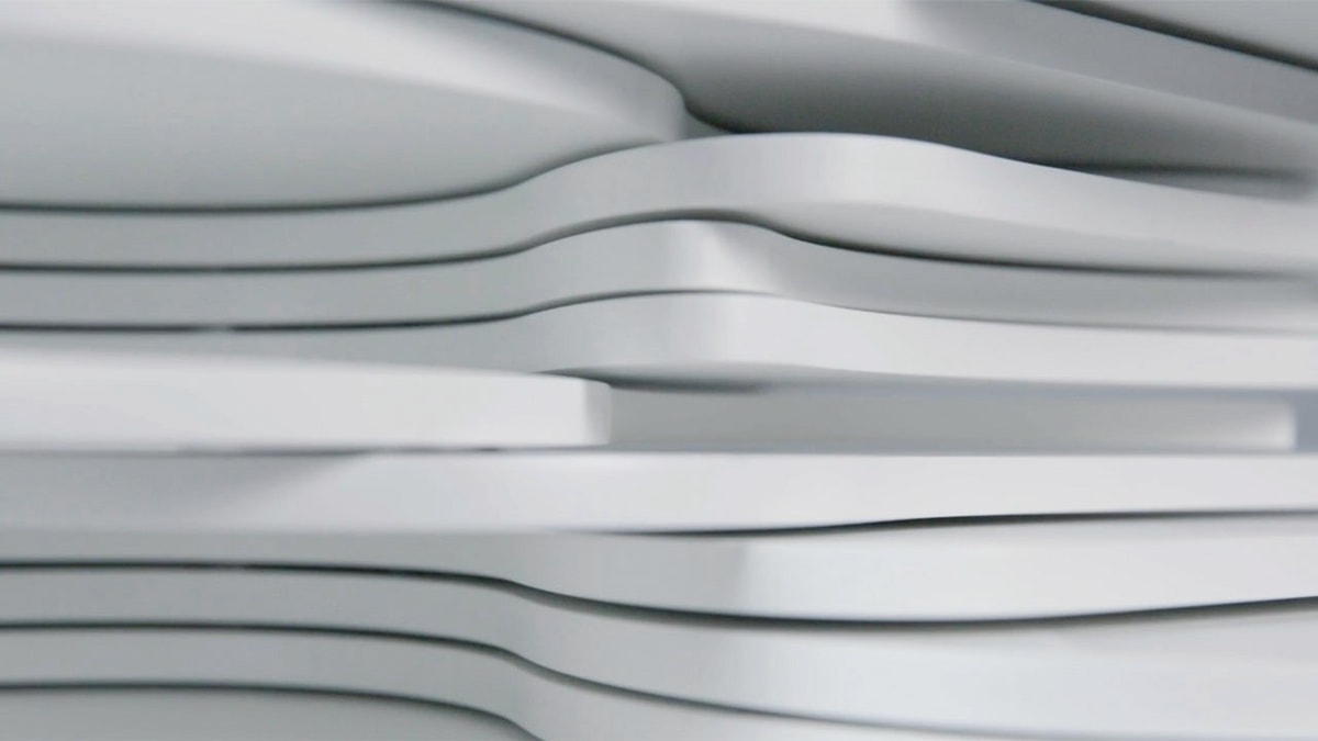 Close-up of sculptural work of art, showcasing irregular layered pieces that contribute to the whole