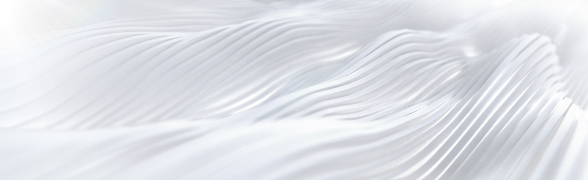 Render of smooth, layered waves of white shapes