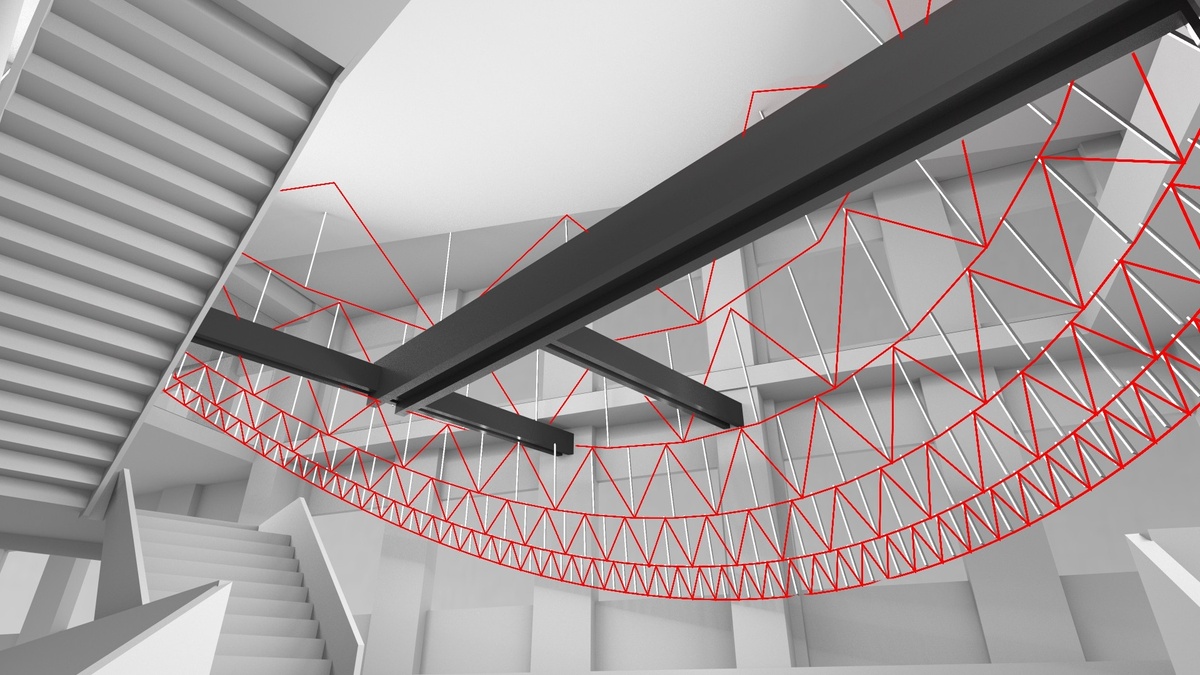 Sketch of different configurations of the sculptural installation in space