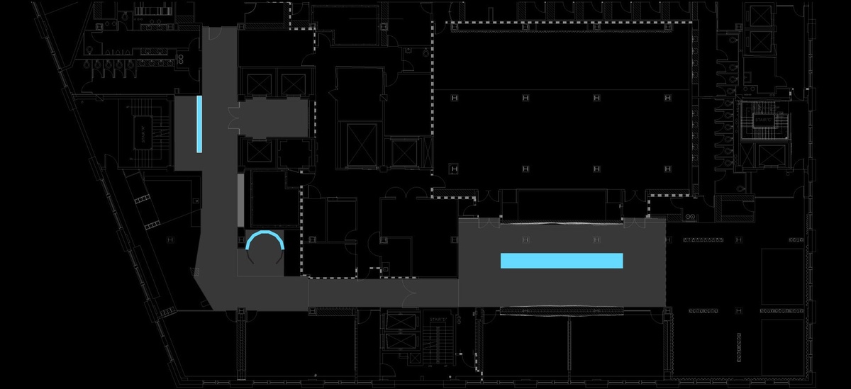 Floor map of the Experience Center space and its activation areas