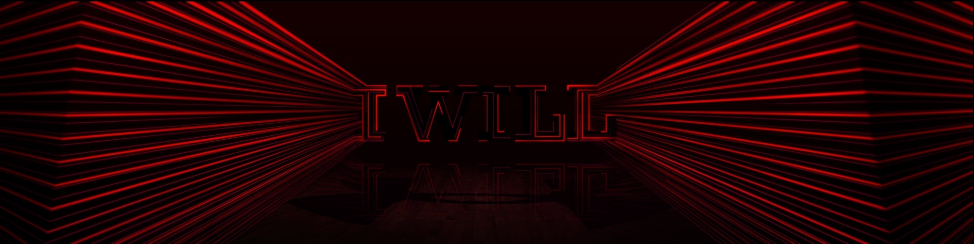 Exploration of light used to create typography, with red lines making up the words " I will"